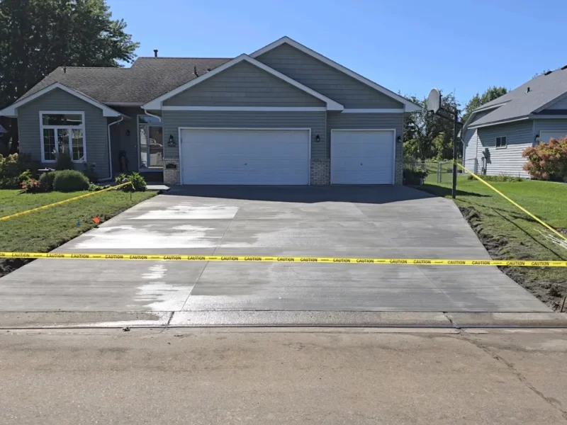 New concrete driveway replacement in Blaine, MN